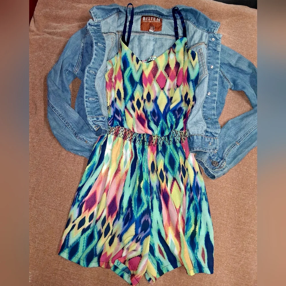 Maurices Multicolor Patterned Romper - Picture 4 of 11